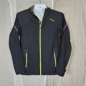 Columbia Mens Jacket Full Zip Up Omni Wick‎ Evap Black Yellow Lightweight M/M
